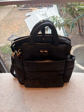 Itzy Ritzy Black Quilted Convertible diaper Bag